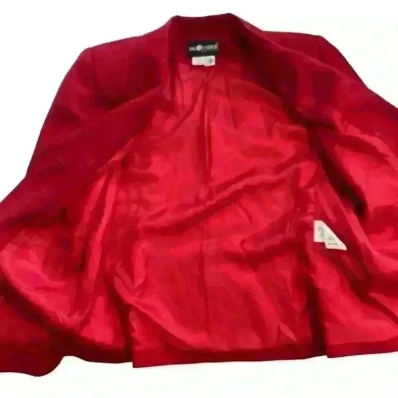 Vintage Sag Harbor 100% Wool Blazer Size 8P Red Career Interview Classic Work - Picture 4 of 10